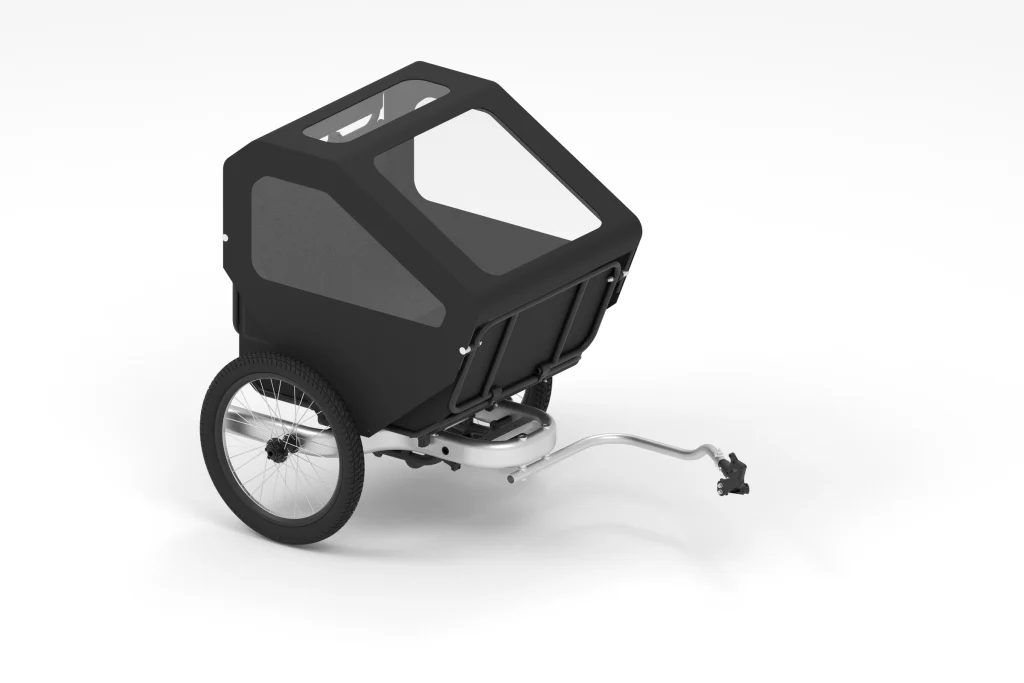 FOLD Trailer mit Basket Pro und Regenverdeck